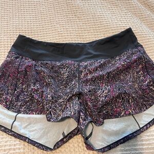 lululemon athletica Women's Black and Pink Athletic Shorts